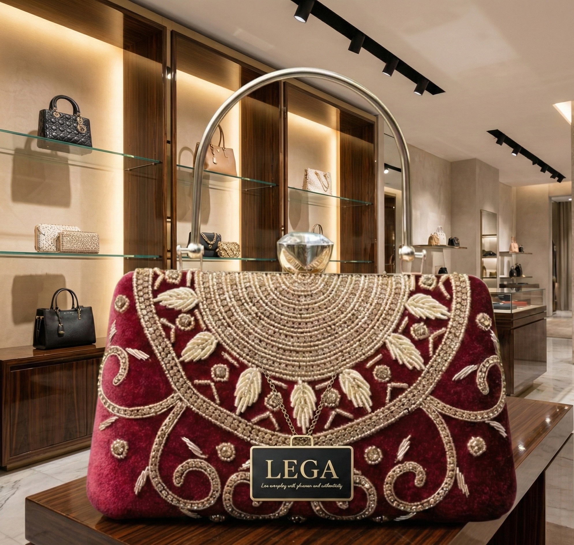 LEGA Royal Velvet Clutch  LEGA Maharani Handhold