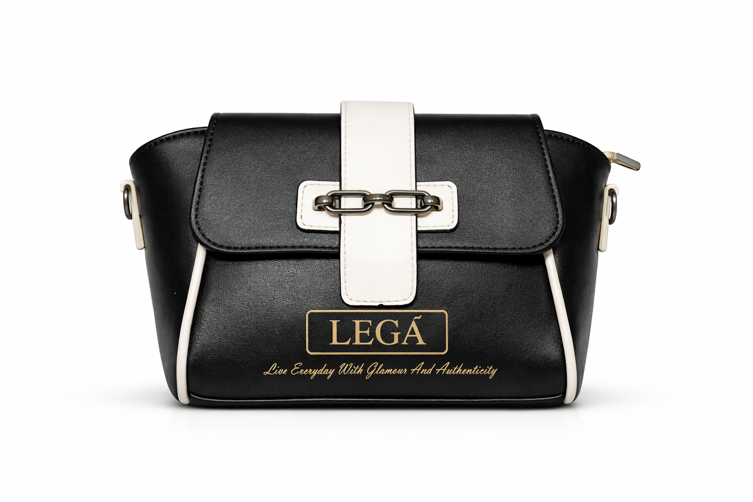 LEGÁ Noir Chainlock Sling Bag (Vegan Artificial Leather)